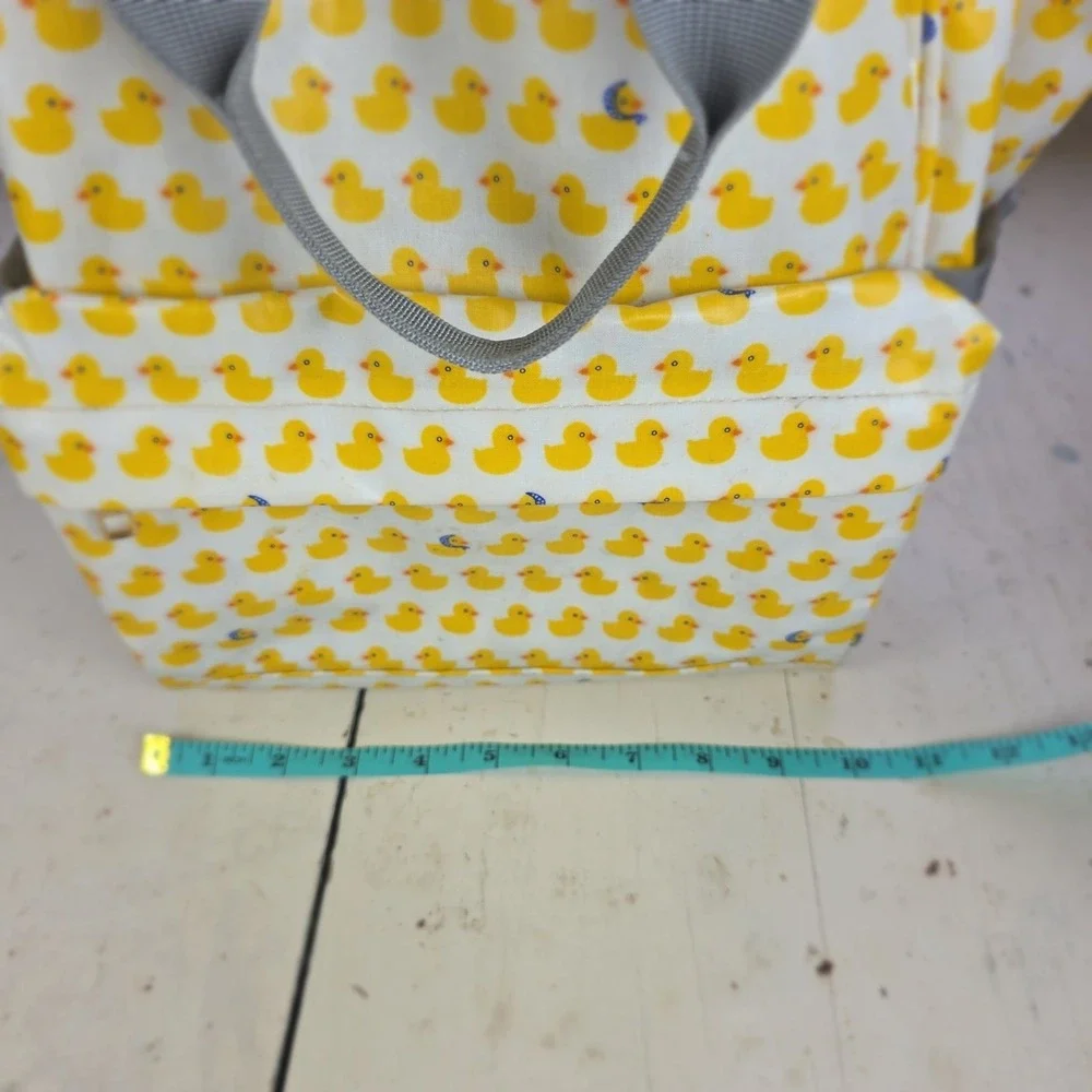 Yellow Rubber Duck Print Washable Waterproof Backpack Diaper Bag Travel - Picture 13 of 15